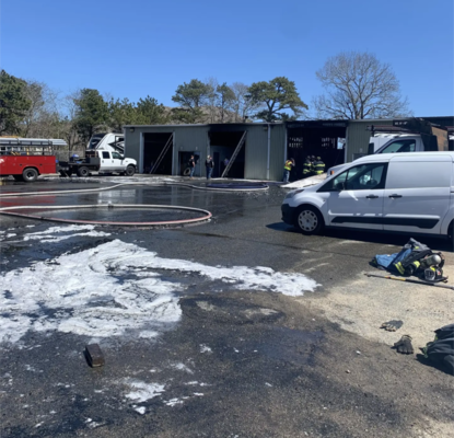 Firefighting foam used at a fire on Great Western Road in Dennis Tuesday is believed to have contaminated the Harwich Water System. HFD/FACEBOOK