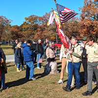 The color guard of Boy Scout Troop 76 opened Saturday’s ceremony.