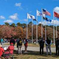 Saturday’s Veterans Day observance also saw the dedication of the new veterans’ memorial in Evergreen Cemetery.