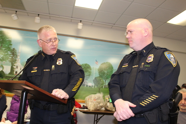 Police Chief David Guillemette (left) with Deputy Police Chief Kevin Considine. Guillemette  will be retiring on July 2. Considine is in the running for the new chief's position. FILE PHOTO