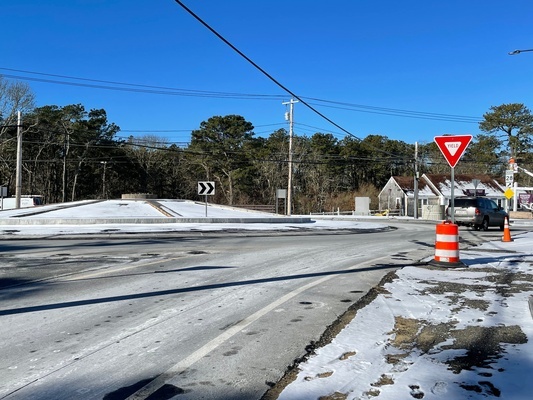 The new roundabout at the intersection of Routes 28 and 39 in South Orleans will be dedicated to the late Dorie Klimshuk, who for years advocated for traffic improvements in the area.  RYAN BRAY PHOTO