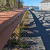 The guardrail, built legally by an abutter to the Sears Road town landing, reduced the number of available parking spaces there. ALAN POLLOCK PHOTO