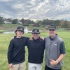 From left: Nauset sophomore Max St. Aubin, junior Jack Martin and senior Sean Kipperman pose for a photo after the Cape and Islands League championship at Willowbend in Mashpee.  BRAD JOYAL PHOTO