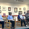 The Friends of Snow Library hosted a forum April 24 for the four candidates seeking election to three seats on the library board of trustees in May. From left to right are Mark Ziomek, Betsy Sorensen, Cheryl Bryan and Jamie Balliett.  RYAN BRAY PHOTO